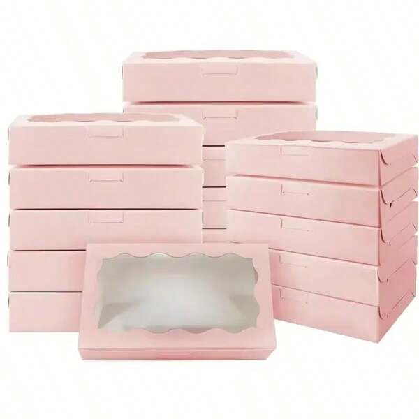 5/10 Gift Box With Window Size 7 X 4.3 X 1.5 Inch, Pink Premium Gift Box Container For Mother's Day, Christmas, Wedding, Party, Birthday (Pink), Valentine's Day, Valentine's Day Wedding,