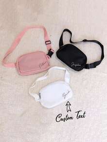 1Pc Custom Bachelorette Party Bridesmaid Fanny Pack Personalized Beach Fanny Pack Gift For Friends Or Family On Birthdays,Mother's Day,Christmas And Thanksgiving,Perfect For Everyday Use,Outdoor Activities,Gym Workouts,Running,Biking,Traveling - Multicolor - View 1