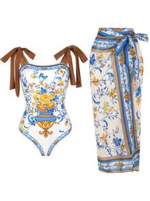 Sexy Badeanzug mit Rock, modischer Badeanzug-Strandüberwurf für den Sommer, Urlaub, schlankmachend, bescheidener Stil
