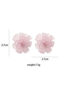 1 Pair Flower Earrings Suitable For Daily Wear - Pink - View 4