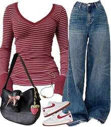 Valentine's Day Women Baggy Jeans Wide Leg Mid Waist Stretchy Jeans Loose Boyfriends Jeans 90s Denim Pants With Pockets Spring Clothes - Màu xanh lam - Xem 2