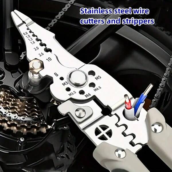 [9-In-1 Multi-Function Electrician Pliers] A Versatile Wire Stripper - 2024 Upgraded 9-In-1 Multi-Function Electrician Pliers, Wire Cutters, Wire Strippers, Wire Crimpers, Golden Metal Cutters, Manual Industrial-Grade Pliers For Wire Stripping, Crimping, And Electrical Work (1 Piece)