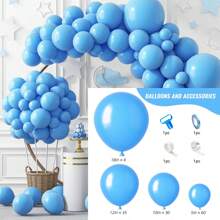 129 Stücke pastellblaue Ballons in verschiedenen Größen 18 12 10 5 Zoll für Girlanden und Bögen, hellblaue Ballons für Geburtstag, Baby-Dusche, Geschlechteroffenbarung, Ostern, Hochzeit, Party-Dekoration, Sommer-Geschenke, Stranddekor, Einschulung, Schul-Bedarf, Raumdekoration