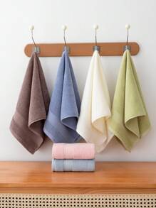 1pc Towel / 2pcs Set (Bath Towel + Towel) Ribbon Thickened Absorbent Soft Facial Towel, Bathroom Shower Body Towel, Premium Bathroom Supplies Bathroom Decor Summer Back To SchoolFor Beauty Salon Home Bathroom