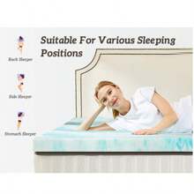 Cooling Gel Memory Foam Mattress Topper - Pressure Relief & Back Pain Support - Ventilated Design With CertiPUR-US Certified Foam (Twin/Twin XL/Full/Queen/King)