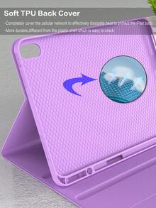Keyboard Case And Mouse For IPad 5th/6th/7th/8th/9th/10th, Pro 11, Air 1/2/3/4/5/6 Case Detachable Wireless Keyboard Battery 150 MAh And Cover, Built-In Pen Holder-Lilac Purple - Lilac Purple Keyboard+Case+Mouse Set - View 8