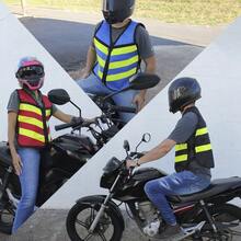 Motorcycle Taxi Courier Vest Motorcycle Reflective Zipper Pocket High Visibility Reflective Strips - Black - View 3