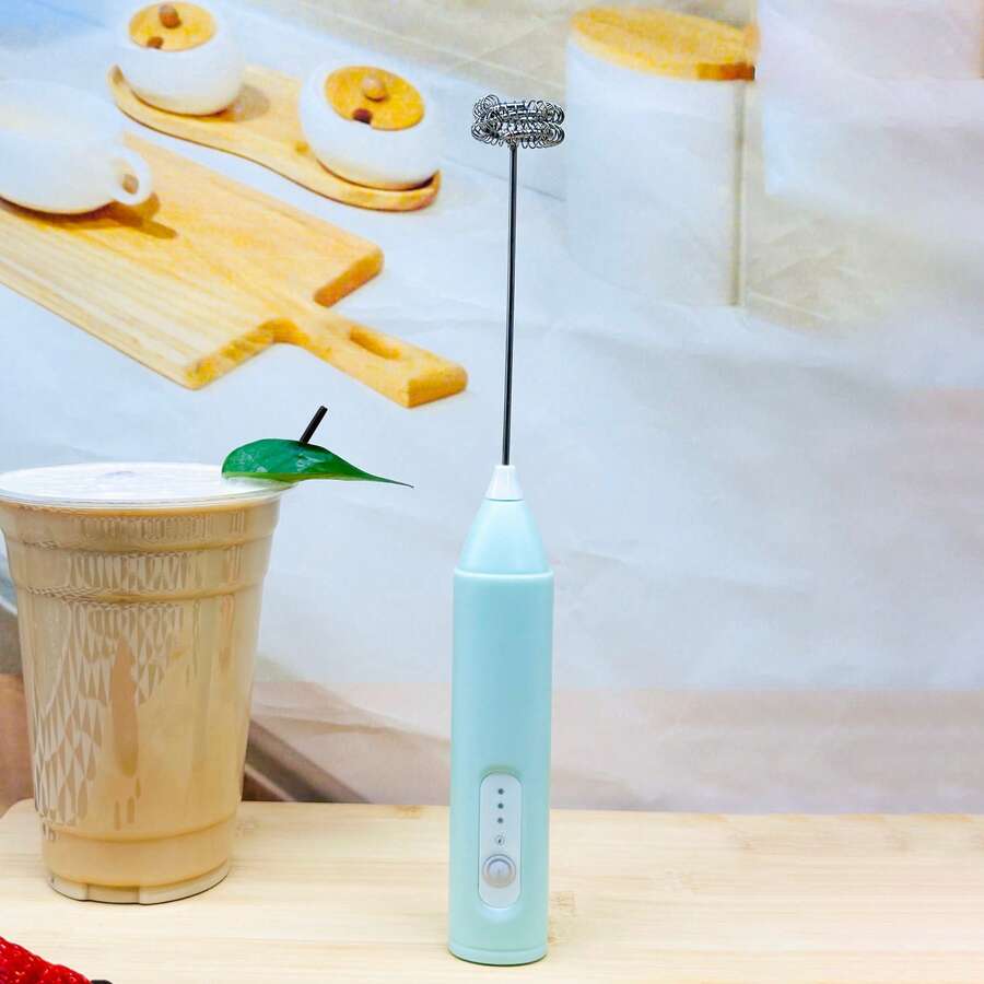 Feizsmile 电动奶泡器，手持式USB充电咖啡奶泡器，带不锈钢搅拌器，3档速度设置，适用于咖啡、拿铁、卡布奇诺、热巧克力、抹茶、鸡蛋饮品等。