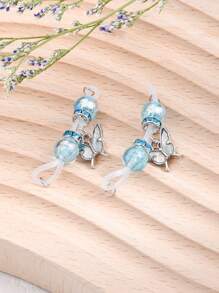 2Pcs Fake Nipple Rings For Women Sparkling Non-Piercing Dangle Nipplerings Nipple Fake Nipple Piercing Jewelry Sexy Women Clothing Accessories