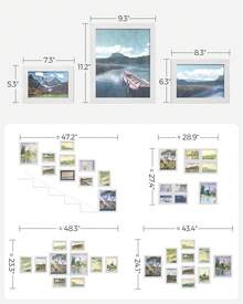 SONGMICS 10-Pack Collage Picture Frames, Versatile Set With Two 8x10, Four 5x7, Four 4x6 Frames - Wall Gallery Decor Or Tabletop Display - Clear Glass Front - 雲白色 - 查看 4
