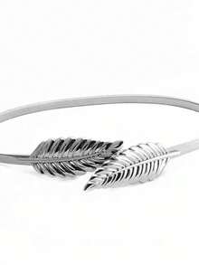 Metal Elastic Thin Skirt Matching New Women's Belt Waist Chain Decoration Dress Waist Belt - 銀色 - 查看 3