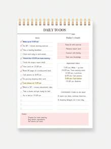 6.5 X 9.8" 52 Sheets To Do List Notepad: With Multiple Functional Sections, Spiral Daily Planner Notebook, Task CheckList Organizer Agenda Pad For Work, Office School Supplies Back To School