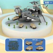 Children's Educational Toys Can Store Military Transport Tanks And Aircraft Model Toys Boys Fighter Planes Simulate Military Base Scenes Parent-Child Interactive Toys Intelligence Development