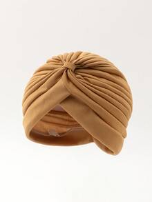 1pc Women's Fashionable Solid Color Stretch Headscarf Hat, Maternity/Chemo/Sleep/ Hat - Multicolor - View 7