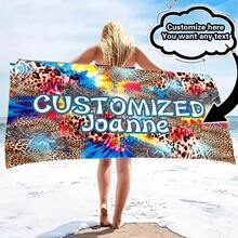 Personalized Beach Towel With Customized Text - Fashionable Design, Quick-Dry And Highly Absorbent, Perfect For Beach, Pool, Camping And Travel - Ideal Gift For Valentine's Day, Birthday, Father's Day And Mother's Day, Beach Essential | Personalized Gift | Fast Drying Fabric Bathroom Decor Summer Beach Essentials - Multicolor - View 69