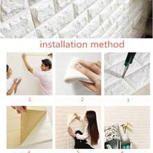 1/10/20 pièces Panneaux muraux 3D blancs auto-adhésifs, autocollants muraux en mousse pour la décoration de la maison, revêtement mural imperméable à l'eau facile à décoller et à coller, aspect de brique réaliste pour le salon, la chambre à coucher et la cuisine, construction légère et durable, parfait pour les projets d'amélioration de l'habitat en DIY