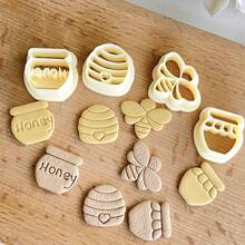 1pc/4pcs Soft Clay Earring Molds, Cute Bee, Honey Pot, Honeycomb Shape For DIY Soft Clay Earring Decoration Cutter - Yellow - View 5