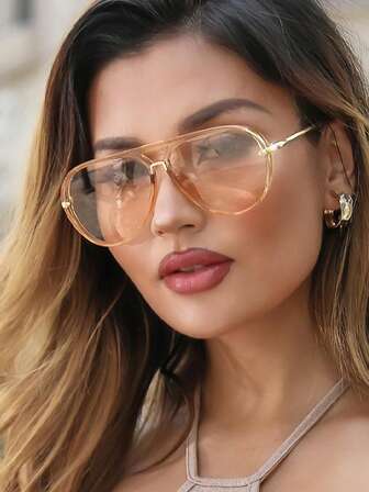 2025新款时尚蛤蟆形超大复古时尚眼镜，流行欧美风格，适合夏季海滩度假、户外、旅行