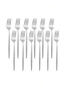 6/12/24pcs Stainless Steel Gold/Silver/Black/Multicolor/Rose Gold Main Forks, Table Forks For Salad/Appetizers/Dessert/Cake/Fruit, Flatware Set For Home, Kitchen, Bar, Restaurant, Hotels, Wedding, Birthdays, New Year, Halloween, Christmas, Easter, Valentine's Day, Thanksgiving Celebrations, And Other Festive Parties, Christmas Gift, Gift Givings-Halloween Or Christmas Party , Kitchen Supplies - - - View 11