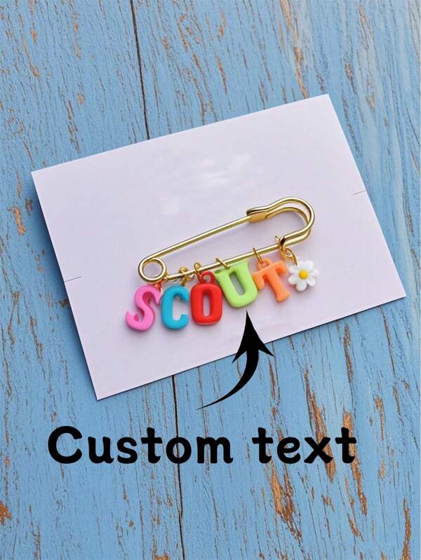 1 pièce Broche avec nom personnalisé et coloré, broche avec lettres colorées personnalisées, accessoires de vêtements/sac, cadeaux de fête pour les parents, cadeaux pour elle, cadeaux d'anniversaire/cadeaux de fête des mères