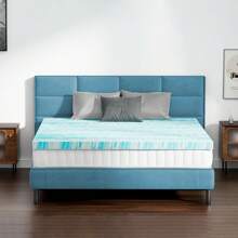 Cooling Gel Memory Foam Mattress Topper - Pressure Relief & Back Pain Support - Ventilated Design With CertiPUR-US Certified Foam (Twin/Twin XL/Full/Queen/King)