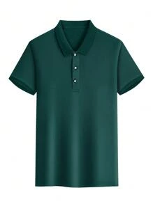 En stock, disponible en varios colores, camisa polo casual de negocios de verano ligera, camiseta deportiva de manga corta, camiseta interior de color liso para hombres, camiseta con botones en contraste