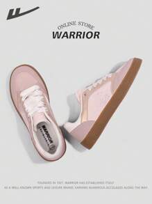 WARRIOR Serie de Guerreros: Regalo del Día de San Valentín - 1 par de zapatillas de running nuevas para mujer 2025, con cordones frontales de corte bajo, color rosa, diseño bordado de seda, planas, aptas para correr al aire libre y deportes, cómodas para el pie, adecuadas para todas las estaciones