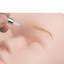 TOEDO 10片装眉毛纹身转印贴纸，真实操作皮肤印制眉线练习永久硅胶纹身训练工具 - 彩色 - 查看 2