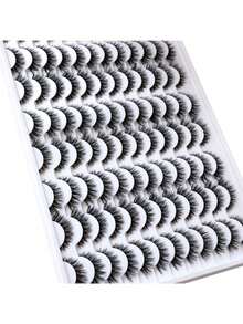 48 Pairs Of Super Large Capacity Full Eye False Eyelashes, Fluffy Curled Black Stem Eyelashes, Cat Eyes, Thick And Soft False Eyelashes, 3D Mink Like Eyelashes, Natural Appearance Makeup False Eyelashes - 濃密款 - 查看 4