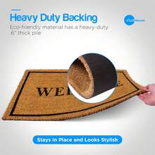 Coir Door Mat With Heavy Duty Backing, Wipe Your Paws Doormat, 16" X 24" Size, Easy To Clean Entry Mat, Beautiful Color And Sizing For Outdoor And Indoor Uses, Home Décor - 歡迎 - 查看 7