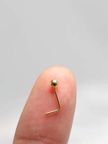 1 pieza Anillo de nariz de plata de ley 925 en forma de L con Top de bola de 3mm, joyería para perforación de la nariz adecuada para mujeres y hombres