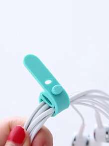 4/8/12 piezas Organizador de cables y auriculares con clip multiusos de colores surtidos