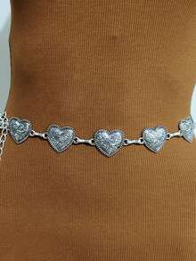 1 件心形设计女士金属腰链，流行款式时尚腰带 - 11個愛心腰鏈 - 查看 4