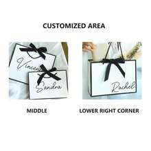 Personalized Name Gift Bags, Ribbon Tie Gift Bags, Thank You Gift Bags, Birthday Gift Bags, Wedding Gift Bags, Bridesmaid Gift Bags, Personalized Gifts, Wedding Party Favors, Gifts, Bridesmaid Proposal Gifts, Wedding Gifts, Christmas Gifts, Customized Gifts, Multi-Functional, Durable, Decorative, Reusable, Mildew-Proof, Sealed, Exquisite, Fashionable - White Black Frame Gift Bag - View 5
