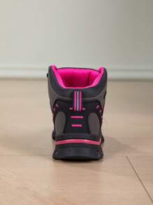 1 Pair Women Mid-Cut Outdoor Hiking Boots, Grey High-Top Hiking Shoes, Heat & Wear Resistant Thick Sole Non-Slip Hiking Boots