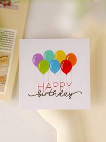 50 piezas Tarjetas de globos de Feliz Cumpleaños, Tarjetas de mensaje personalizado mini, Tarjetas para decorar pasteles con flores, Tarjetas de felicitación de cumpleaños en inglés para celebraciones, Tarjetas de cumpleaños, Celebraciones de cumpleaños, Decoración de cumpleaños