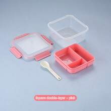 1 pezzo Bento box trasparente e portatile multi-strato, contenitore per spuntino per picnic senza bisfenolo A, Bento box per studenti e lavoratori d'ufficio