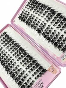 Lông mi giả mắt mèo nhiều cụm 3D Fluffy Fox Eye Lash, 10 hàng/32 hàng (256 chiếc/80 chiếc) Công suất cao, tự nhiên & cong, cảm giác mềm mại, mềm mại, lông mi đen siêu mịn 3 trong 1 có thể tái sử dụng để làm dài & làm to mắt, trang điểm khi đi làm hàng ngày, cụm lông mi, lông mi riêng lẻ, lông mi, lông mi giả - màu đen - Xem 6