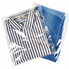 50pcs Large Self Sealing Cellophane Bags, Clear Resealable Self Adhesive Plastic Bags Clothing, T-Shirts, Pants, Gifts Baskets, Party Favors, Artwork And More