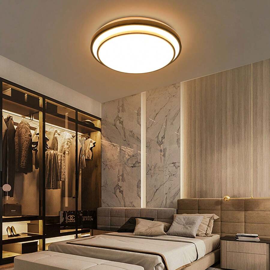 LED Ceiling Light Dimmable Round Ceiling Lamp Fixtures W/ Remote Control 6000K - 暖白色 - 查看 1
