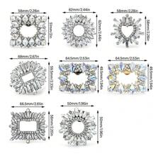 1 pezzo decorazione a molletta in cristallo di vetro per scarpe da sposa, con tacco alto brillante, fibbia decorativa rimovibile con strass, per le donne