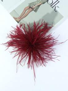 20cm Handmade Feather Flower Brooch, Colorful Accessory For Women's Hats, Clothing, Wedding, Party - Feather Flower - View 11