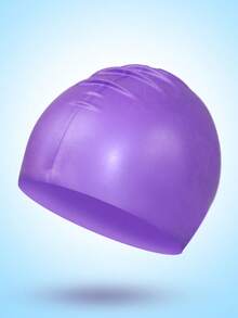 1pc Waterproof Silicone Colorful Swimming Cap, Unisex Stretchable & Comfortable Swim Cap, Long Hair Anti-Slip Swimming Cap, Beach Essentials, Beach Accessories, Pool Float - Multicolor - View 13