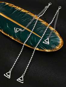 1pc Women's Sparkly Rhinestone Strap Elegant Copper Body Chain, Sexy Invisible Bra Strap Lingerie Accessory, For Rave - Silver - View 3