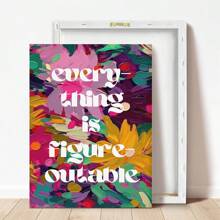 1pc, Canvas Hanging, Framed, Wall Arts, Posters, Modern, Text Posters, Quotes, Everything Is Imaginable Art Prints, Girly Wall Paintings, Fashion Wall Paintings, Abstract Floral Wall Paintings, Funky Girl Art, Inspirational Quote Art, Home Decor, Room Decor, Bathroom, Dorm, Dining Room, Kitchen, Living Room Decor Posters
