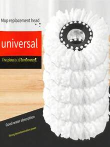 1/3/5/6/8pcs Replacement Mop Heads, With Ultra-Fine Fiber & Washable Characteristics, Compatible With Round Tornado Rotating Mop, Standard Round Cleaning Replacement Parts, Makes Floor Mirror-Like Smooth, Removes Oil & Dust, Household Essential - White - View 1