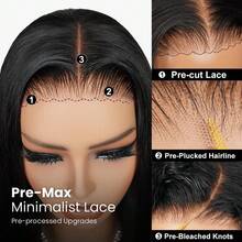 Uveous 14 Inch Bob Wig Human Hair 13X4 13x6 Hd Transparent Lace Front Wigs Silky Straight Human Hair Pre Cut Pre Plucked With Baby Hair Glueless Bob Wig 250% Density Short Straight Bob Wigs For Women No Glue Needed Friendly For Beginners 3 Second To Wear - Natural Black - Xem 8