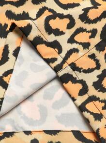 Yemwry Pantaloncini larghi da uomo con stampa leopardata e coulisse in vita