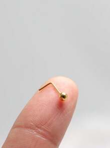 1 pieza Anillo de nariz de plata de ley 925 en forma de L con Top de bola de 3mm, joyería para perforación de la nariz adecuada para mujeres y hombres