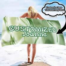 Personalized Beach Towel With Customized Text - Fashionable Design, Quick-Dry And Highly Absorbent, Perfect For Beach, Pool, Camping And Travel - Ideal Gift For Valentine's Day, Birthday, Father's Day And Mother's Day, Beach Essential | Personalized Gift | Fast Drying Fabric Bathroom Decor Summer Beach Essentials - Multicolor - View 65